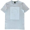 T-shirt BOSS T-SHIRT EN COTON STRETCH &Agrave; MOTIF ARTISTIQUE IMPRIM&Eacute; ET BROD&Eacute; Bleu