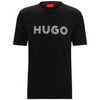 T-shirt HUGO T-SHIRT NOIR REGULAR FIT EN JERSEY DE COTON AVEC LOGO A
