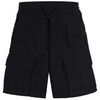 Short HUGO SHORT CARGO EN TOILE D&Eacute;PERLANTE NOIR AVEC POCHE POUR LE Noir