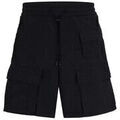 Short HUGO SHORT CARGO EN TOILE D&Eacute;PERLANTE NOIR AVEC POCHE POUR LE Noir