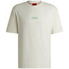 T-shirt HUGO T-SHIRT DIQITEE BEIGE RELAXED AVEC GRANDS LOGOS AU DOS