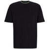 T-shirt BOSS T-SHIRT NOIR COUPE D&Eacute;CONTRACT&Eacute;E EN COTON INTERLOCK AVEC Noir