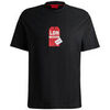 T-shirt HUGO T-SHIRT EN JERSEY DE COTON DITROSO NOIR AVEC MOTIF ARTI