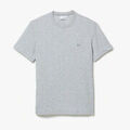 T-shirt Lacoste T-shirt &agrave; col rond en piqu&eacute; de coton Gris Grenoble
