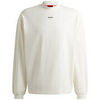 T-shirt HUGO T-SHIRT RELAXED FIT BLANC GRIS &Agrave; MANCHES LONGUES ET LOG Blanc