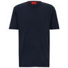 T-shirt HUGO T-SHIRT REGULAR FIT BLEU FONC&Eacute; EN COTON PIMA &Agrave; LOGO CONTRAST Bleu