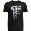 T-shirt enfant Under Armour T-Shirt Noir enfant &agrave; manches courtes Hoops Net Noir