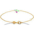 Bracelets Brillaxis Bracelet plaqu&eacute; or oxydes color&eacute;s 18cm Jaune Grenoble