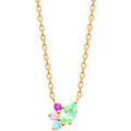Collier Brillaxis Collier plaqu&eacute; or oxydes color&eacute;s 45 cm Jaune Grenoble