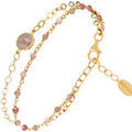 Bracelets Orusbijoux Bracelet En Argent Dor&eacute; Double Chaine Pierres Naturelles Dor&eacute; Grenoble