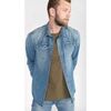 Chemise Le Temps des Cerises Chemise juanito en jeans bleu d&eacute;lav&eacute; Bleu