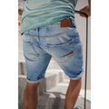 Short Le Temps des Cerises Bermuda laredo en jeans bleu clair d&eacute;lav&eacute; destroy Bleu