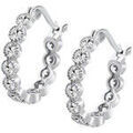 Boucles d'oreille sur Grenoble : Boucles oreilles Lotus Cr&eacute;oles Silver argent oxydes Blanc