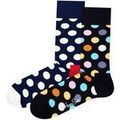 Chaussettes sur Grenoble : Chaussettes Happy socks unisexe Chaussettes Paquet de 2 Classic Crew 2-Pack