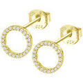 Boucles d'oreille sur Grenoble : Boucles oreilles Lotus Boucles d'oreilles Silver cercles &eacute;vid&eacute;s dor&eacute;s Jaune