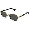 Lunettes de soleil Gucci GG1593S Lunettes de soleil, Or/Gris, 56 mm Dor&eacute;