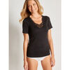 Maillots de corps Daxon by - Chemise 10% laine manches courtes Noir