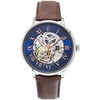Montre Pierre Lannier Montre Homme AUTOMATIC Bleu Cuir Brun