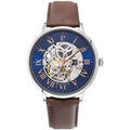Montre Pierre Lannier Montre Homme AUTOMATIC Bleu Cuir Brun Grenoble
