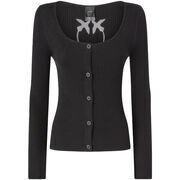 Pull Pinko ASSIA CARDIGAN LOGO IN TRASPARENZA