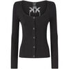 Pull Pinko ASSIA CARDIGAN LOGO IN TRASPARENZA