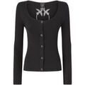Pull Pinko ASSIA CARDIGAN LOGO IN TRASPARENZA