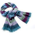 Echarpe Daxon by - Echarpe ray&eacute;e avec mohair Bleu