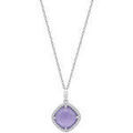 Collier Lotus Collier Silver argent coussin violet