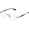 Lunettes de soleil Gucci GG1221O Cadres Optiques, Or/Transparent, 56 mm Dor&eacute;