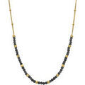 Colliers sur Grenoble : Collier Orusbijoux Collier Argent Dor&eacute; Perles Dor&eacute;e Et Pierres Spinelle Noire Dor&eacute;