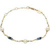 Bracelets Orusbijoux Bracelet Argent Dor&eacute; Pierres Pr&eacute;cieuses Saphir V&eacute;ritable Et Dor&eacute;
