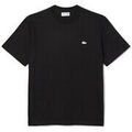 Tee-shirts sur Grenoble : T-shirt Lacoste T-shirt coton avec crocodile &agrave; strass noir Noir
