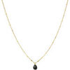 Collier Orusbijoux Collier Argent Dor&eacute; Goutte Pierres Naturelles Spinelle Noir Dor&eacute;