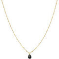 Colliers sur Grenoble : Collier Orusbijoux Collier Argent Dor&eacute; Goutte Pierres Naturelles Spinelle Noir Dor&eacute;