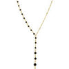 Collier Orusbijoux Collier Argent Dor&eacute; Cascade Cravate Pierre Spinelle Noire Dor&eacute;