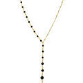 Colliers sur Grenoble : Collier Orusbijoux Collier Argent Dor&eacute; Cascade Cravate Pierre Spinelle Noire Dor&eacute;