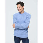Pull Lee Cooper Pull torsad&eacute; bleu en laine Bleu