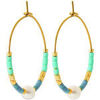 Boucles oreilles Brillaxis Cr&eacute;oles perle d'eau douce et acier dor&eacute; Jaune