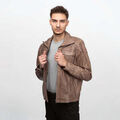 Vestes sur Grenoble : Veste Cameleon Men's Leather Jacket Laslo Grey