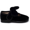 Chaussons b&eacute;b&eacute; Pisamonas Chaussures Babies N?ud Velours Fermeture &Agrave; Scratch Noir