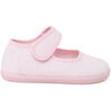 Chaussons b&eacute;b&eacute; Pisamonas Babies Barefoot En Toile Fermeture Large Rose