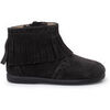 Bottines enfant Pisamonas Bottes Fille Franges Broguing Fermeture &Eacute;clair Gris