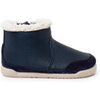Bottines enfant Pisamonas Bottes Barefoot N&eacute;ocuir Col Fourrure Mouton Bleu