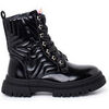 Bottines Pisamonas Bottes Militaires &Eacute;toile Lacets Glitter Noir