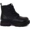 Bottines Pisamonas Bottes Fille Lacets Garval�n Style Militaire Noir