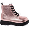 Bottines Pisamonas Bottes Fille Lacets Garval�n Style Militaire Rose