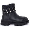 Bottines Pisamonas Bottes Fille Bride Clout&eacute;e Noir