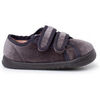 Chaussons b&eacute;b&eacute; Pisamonas Baskets Velours Barefoot Double Scratch Gris