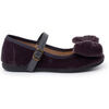 Ballerines enfant Pisamonas Babies Velours Grand N?ud Bride Vernis Gris