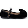 Ballerines enfant Pisamonas Babies Velours Grand N?ud Bride Vernis Noir
